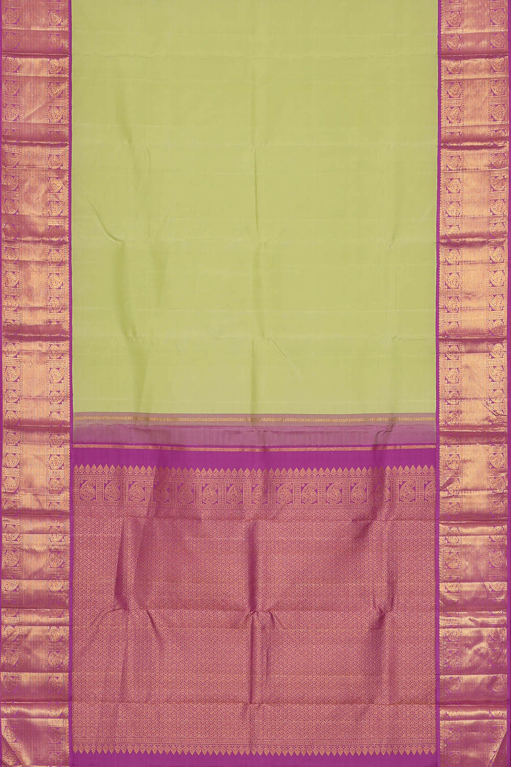 Image of Arani Silk Yellowish Green Saree